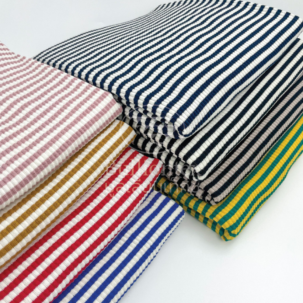 ผ้าร่องเจอร์ซี่ สไตร์ท Jersey Rib Stripe เนื้อผ้าสัมผัสนุ่ม ระบายอากาศดี มีความยืดหยุ่น ขนาด 1 กิโล ราคา ถูกที่สุด ดีลบีเคเค แกลเลอรีภาพที่ 6