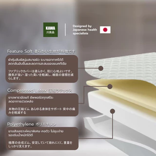 Kawa Mattress ที่นอนยางพาราแน่น แข็งแรง Hybrid รุ่น Fudo ที่นอนยางพาราแท้ 100% ลดอาการปวดหลัง