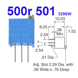 (10ชิ้น)BAOTER VR เกือกม้า 500 ohm (501) 3296W Trimpot Variable Resistor (Trimmer Potentiometer)