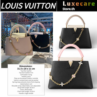 หลุยส์ วิตตอง👜Louis Vuitton CAPUCINES MM BAG Women/Shoulder Bag กระเป๋าแมสเซนเจอร์/กระเป๋าถือ/กระเป๋า LV