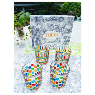 Dior Premium Crystal Cup, Water Cup, Wine Cup, Coffee cup, Whisky Cup, 4-piece gift box