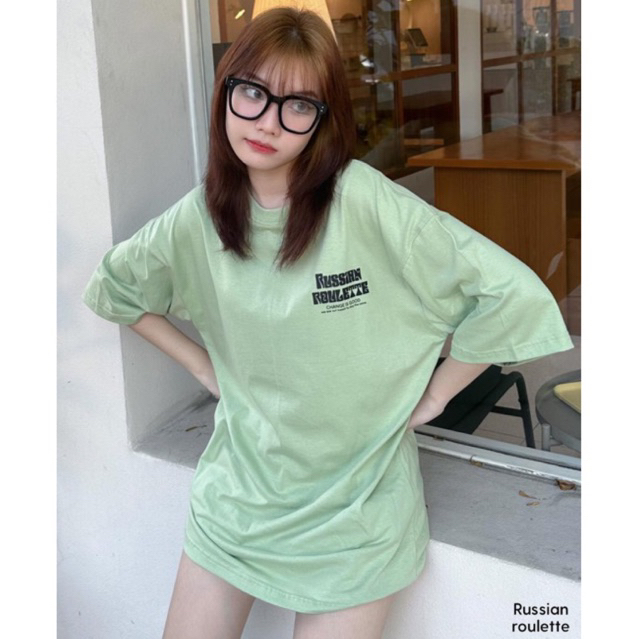 เสื้อยืด oversize คอลเลคชั่น Change is good (สีเขียวมัทฉะ)