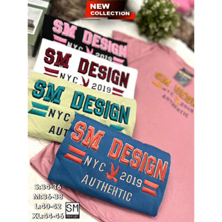 SM333 คอกลมแขนสั้นปัก SM DESIGN