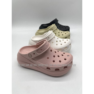 รองเท้า Crocs classic crush platformรองเท้าผู้ หญิง ส้นสูง สวย นิ่ม ใส่สบาย สินค้าพร้อมส่ง