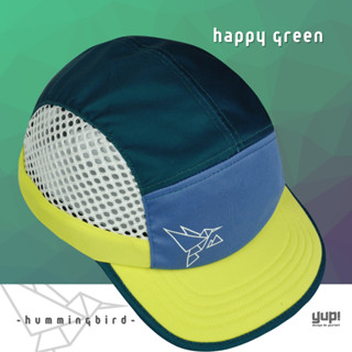 YUP! - NEW! หมวกวิ่ง Duckbill Cap 🔥 Hummingbrid Collection : HAPPY GREEN