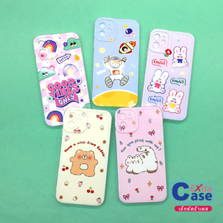 Samsung A12 A13 A14 A22 5G A23 A24 S23Ultra OPA15 เคสมือถือนิ่ม TPU ขอบใสกันเลนส์กล้องนูนลายการ์ตูนน่ารัก