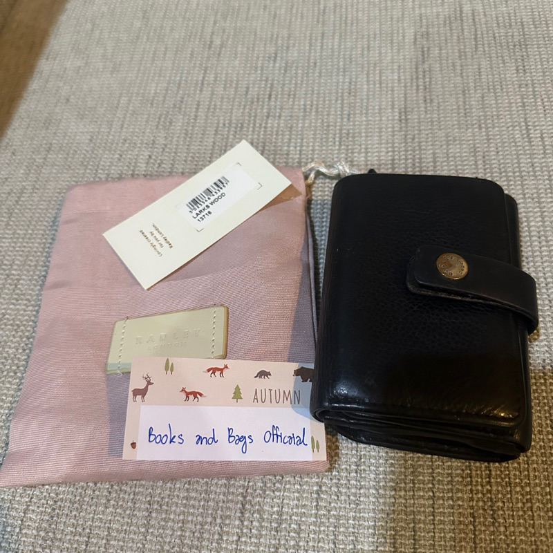 Radley London Leather Tri-flod Wallet กระเป๋าสตางค์ใบเล็ก พับ3ท่อน หนังวัวแท้ สีดำ