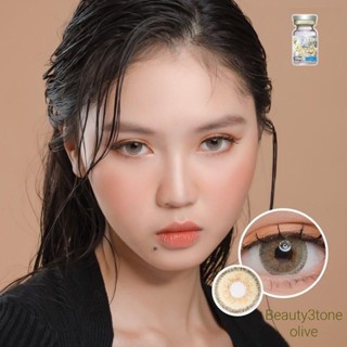 คอนแทคเลนส์ Beauty3tone-olive สีโอลีฟสวยละมุน (Beautylens)เลนส์อั้มค่าอมน้ำ55% สายตา 50-700