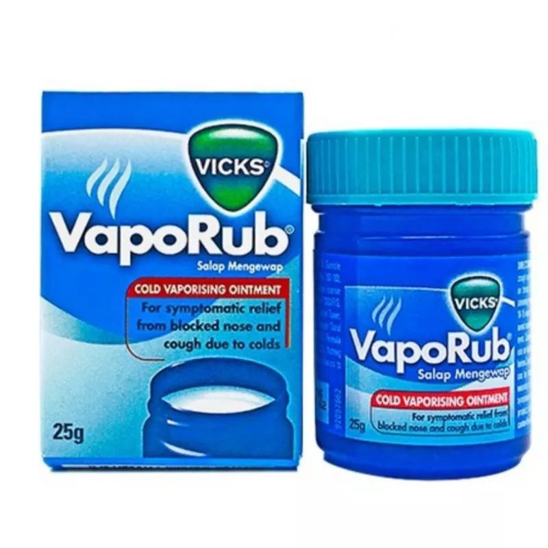 Vicks Vaporub วิคส์ วาโปรับ ยาทาระเหย ชนิดขี้ผึ้ง บรรเทาอาการหวัด คัดจมูก (ขนาด 25g /50g