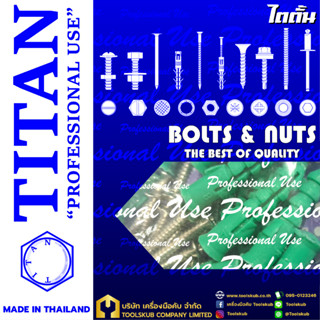 TITAN “PROFESSIONNAL USE” MADE IN THAILAND พุ๊กพลาสติก+สกรู-เขียว NO.8 FH # 8x1.1/2" (มี15ชุดใน1ห่อ)