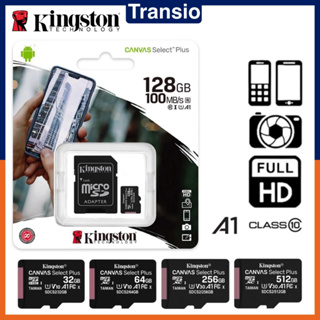 เมมโมรี่การ์ด Kingston Micro SD Card รุ่น Canvas Select Plus Class10 A1 Read 100MB/s