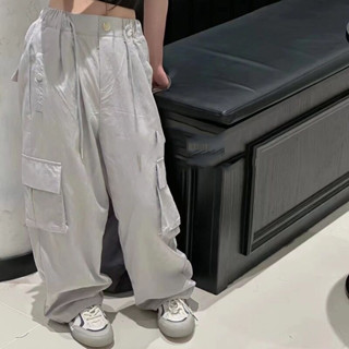 กางเกงขายาวcargo y2k กระเป๋าข้าง