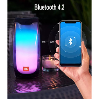 ลำโพงพกพา Portable Bluetooth SPEAKER​ PLUSE4 ไฟ LED ลำโพงพกพาไร้สาย Mini ลำโพงบลูทูธ ลำโพง ลำโพงพกพา