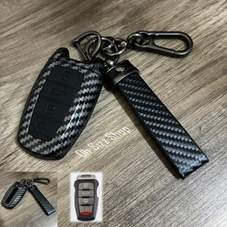 เคสรีโมทรถ HAVAL H6 Hybrid 2023 ลายเคฟล่า (ABS Key Cover Black Silicone Push button Guard