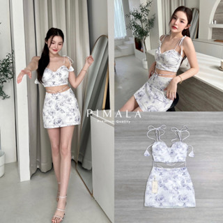 ราคาถูกที่สุด!! Pimala Brand SETเสื้อสายเดี่ยวสายผูกโบว์ปรับระดับ
