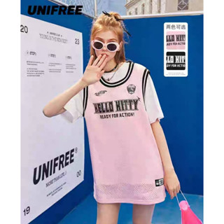 UNIFREE x Hello Kitty เสื้อกล้ามบาสเก็ตบอล เสื้อสไตล์กีฬา คิตตี้