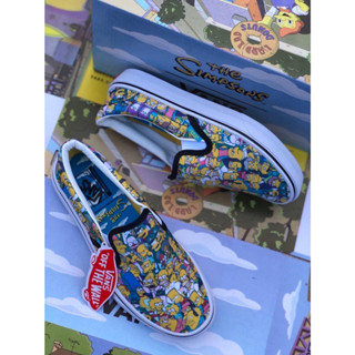 Van X The Simpsons แบบสวม Sz.36-44 รองเท้าผ้าใบชายหญิง รองเท้าสลิปออน H7A021-FT2007