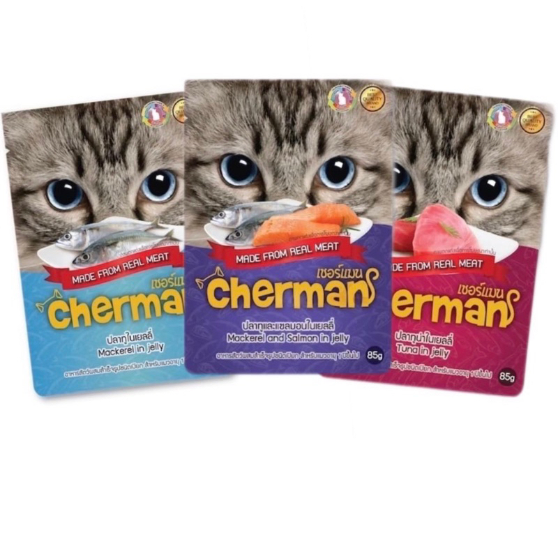 อาหารเปียกแมวเชอร์แมน Cherman  (12ซอง)