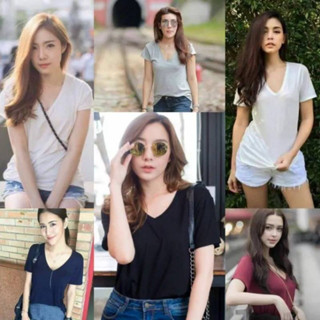 ลดล้างสต๊อก เสื้อคอวีมีกระเป๋าหน้าแขนสั้น เต็มตัว (ผ้าเรย่อน) ทรงยอดฮิต💕