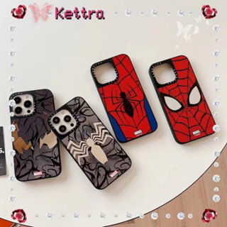 💜Kettra💜รุ่นปกติ ป้องกันการหล่น ขอบเต็ม iPhone 11 14 pro max มนุษย์แมงมุม การ์ตูน เจ๋ง สีแดง case for iPhone 12 13