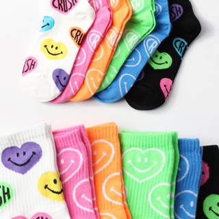 Chacha socks - ถุงเท้าข้อยาว colorful heart แบรนด์นำเข้าจากเกาหลี