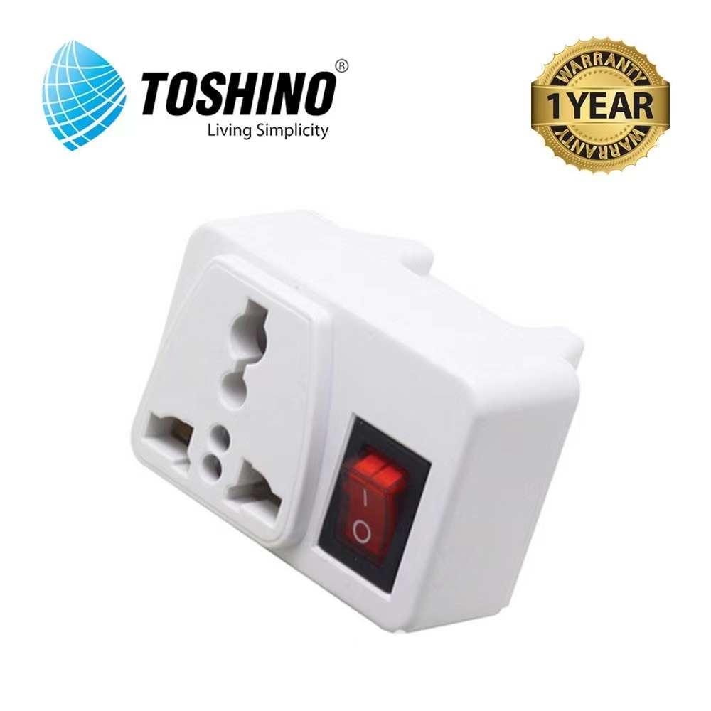 Toshino ปลั๊กแปลงขามีสวิทซ์ รุ่น CO-6S 3ขา เป็น 2ขา ปลั๊กไฟ