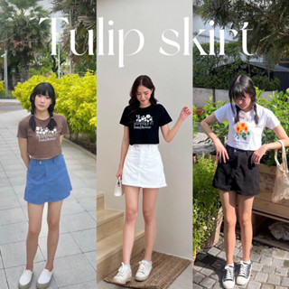 Tulip skirt กระโปรงกางเกงน่ารักมาก กระเป๋าใช้งานได้จริง พร้อมส่ง