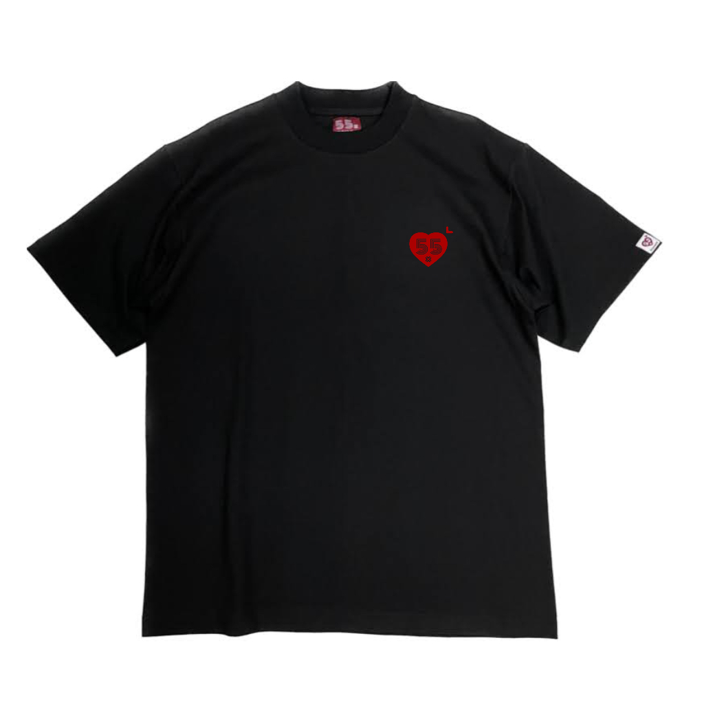 55xHaHa " Heart” เสื้อยืดโอเวอร์ไซส์ ลายหัวใจที่อก คอฟิต Cotton 100% Unisex