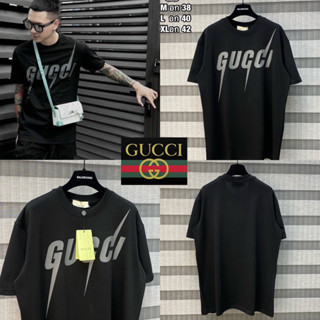 เสื้อยืดแขนสั้นพิมพ์ลาย GUCCI 🖤 Hiend 1:1 Cotton 💯