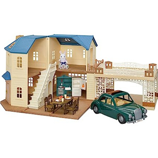 EPOCH Sylvanian Families House Carport บ้านหลังคาสีฟ้า Deluxe Set 22-CL