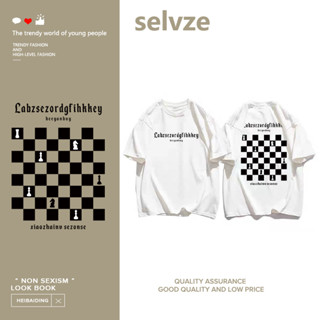 SELVZE （พร้อมส่งจากกทม มาถึงใน 3วัน）print T-shirt ตัวอักษรที่เรียบง่ายพิมพ์เสื้อยืดแขนสั้นคอกลม N0167