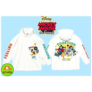 เสื้อฮู้ด แขนยาว ลาย Mickey Mouse สีขาว (MDH-002)