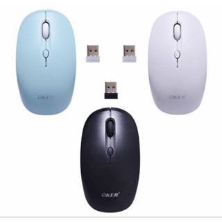 NEW OKER เมาส์ไร้สาย ไม่มีเสียง 2.4GWireless Mouse DPI3200 OKER m934