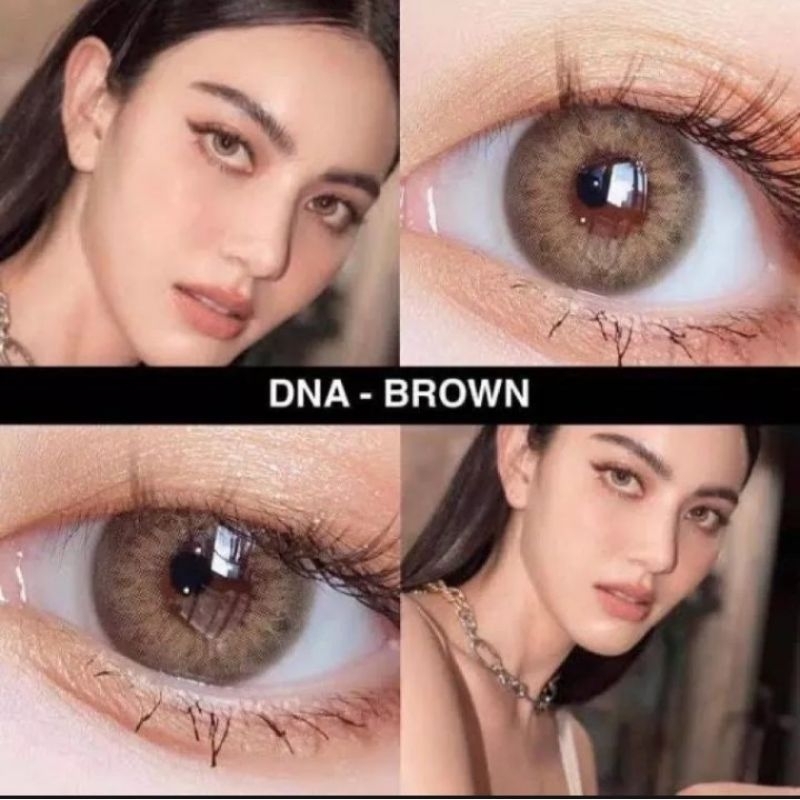 คอนแทคเลนส์ ยี่ห้อ GAezZ ลาย Dna brown สายตา -50 ถึง -1000