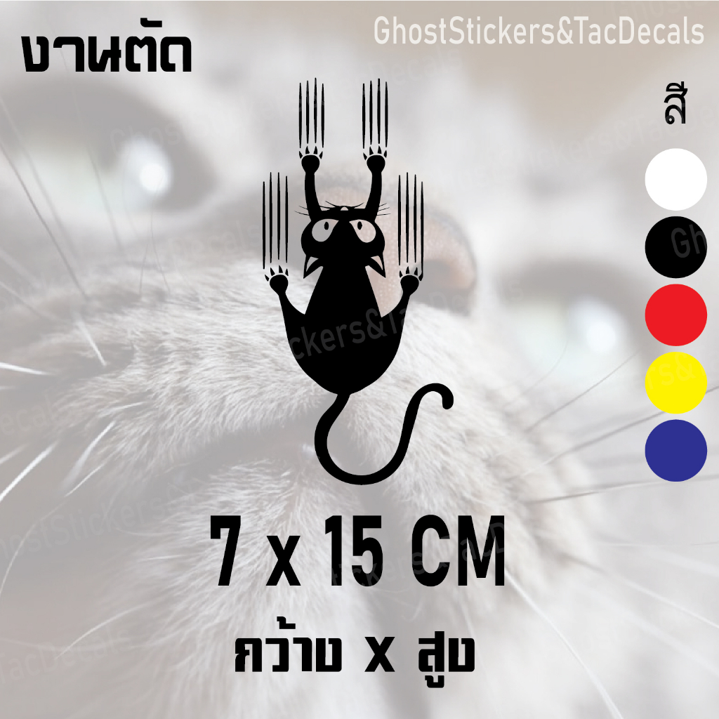1สติกเกอร์แมวน่ารัก ชุด 4 ตัว  Set cute cat สติกเกอร์น่ารัก แต่งรถยนต์ มอเตอร์ไซค์