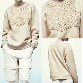 ZARA Crochet Sweatshirt