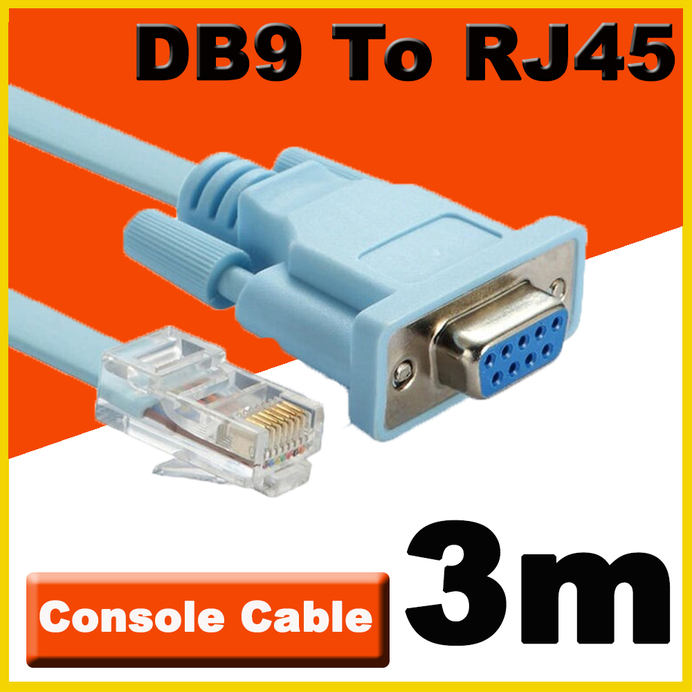 3m DB9P Console Cable RJ45 Ethernet To RS232 DB9 Port Serial Routers Network Adapter Cable For Cisco