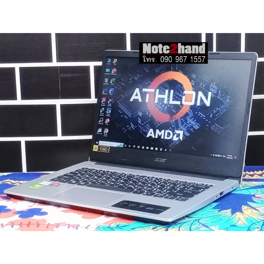 โน๊ตบุ๊คมือสอง ACER CPU AMD Athlon Silver 3050U จอ14”FHD แรม4+SSD 256+การ์ดจอ AMD+วินโดว์แท้