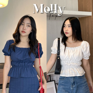 ใส่โค้ด WYUJDU ลดเหลือ 233.- ˚✿ molly top เสื้อจั๊มเอวแขนตุ๊กตา nms189