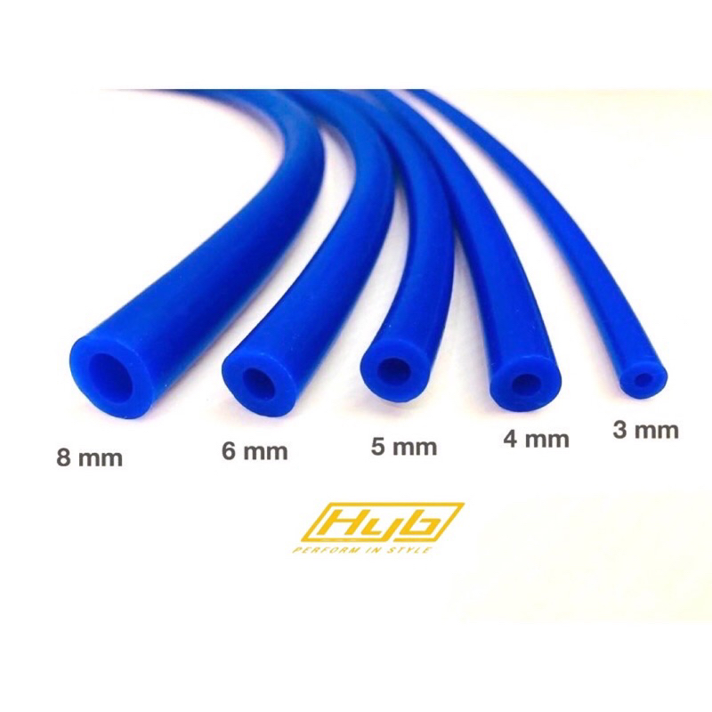 สายซิลิโคน รู3,4,5,6,8 มิล HYBแท้ หนาพิเศษสำหรับเป็นสายแวคคั่ม สายน้ำ สายถังพักน้ำ (ตัดแบ่ง) ราคาต่อเมตรมีสีน้ำเงินและดำ