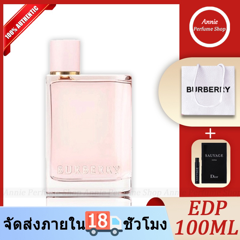 Burberry Her EDP/EDT Eau de Parfum 100ML ของแท้ 100 น้ำหอมผู้หญิง แถมถุงแบรนเคาน์เตอร์