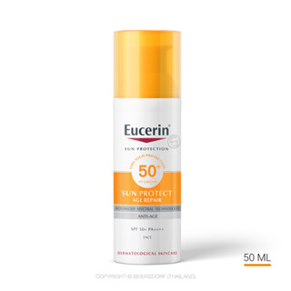 Eucerin SUN PROTECT AGE REPAIR SPF 50+ PA++++ 50 ML ครีมกันแดดสำหรับผิวหน้า เหมาะสำหรับผิวแห้งรอย