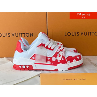 🌈รองเท้าผ้าใบ Louis VuitoN Trainer Low’ Monogram Denim งาน Hiend พร้อมอุปกรณ์ #1