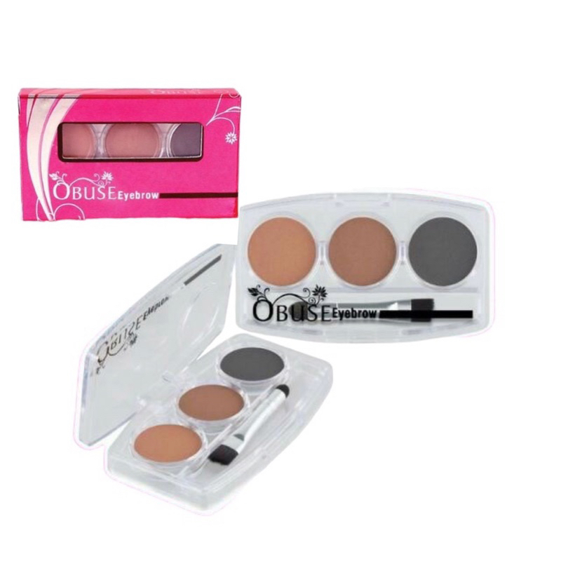 โอบิวซ์ พาเลทเขียนคิ้ว ชนิดฝุ่น คิ้วฝุ่น 3 โทนสี ชนาด6g OB039 Obuse Eyebrow