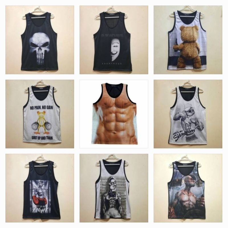 เสื้อกล้ามตาข่าย Punisher Anonymous Teddy SixPack Popeye BellaCiao