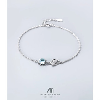 MeeningBrand ❥ สร้อยข้อมือเงิน BLUE STAR WITH DIAMOND COLLECTION (CLOUD) [01-0010]