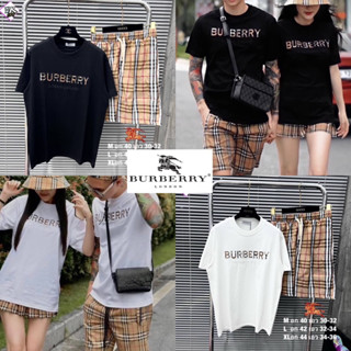 ชุดเซท BURBERRY 🏷️ เสื้อยืด + กางเกงขาสั้น 🩳 Hiend 1:1 cotton 💯