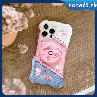 คูปองเคลม🎀เคสไอโ case for iphone 11 12 สีชมพู Hello Kitty วงเล็บ  เคส 14 13 12 11 pro max เคสมือถือกันกระแทก