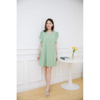 Mommade-เดรสให้นม ชุดให้นม Green Matcha Paris Dress