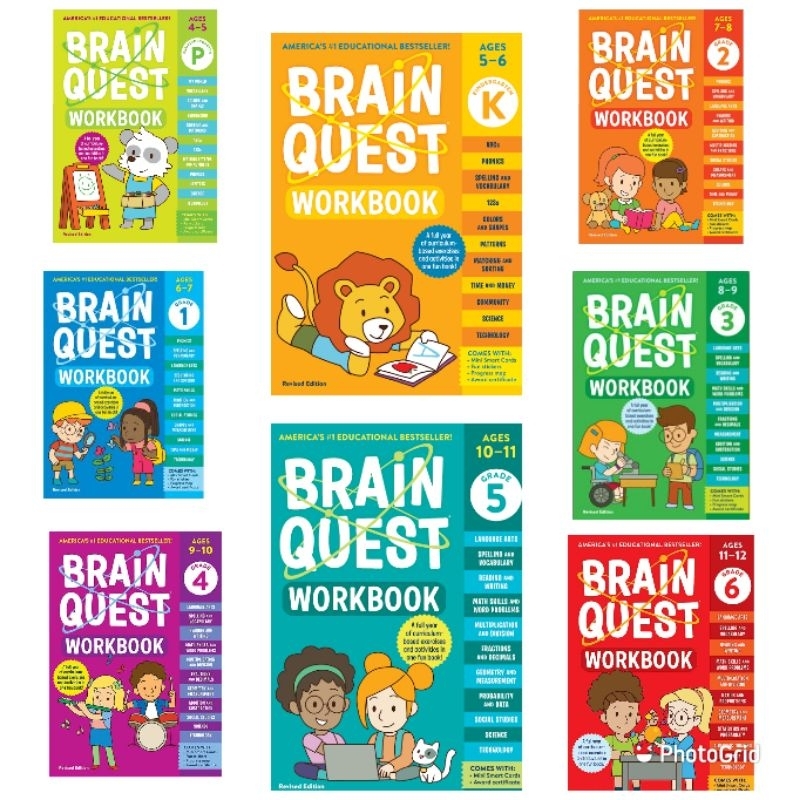 Brain Quest Workbook (Revised edition) แบบฝึกหัดสำหรับเด็กตั้งแต่เตรียมอนุบาล - Grade6 หนังสือขายดี ของแท้